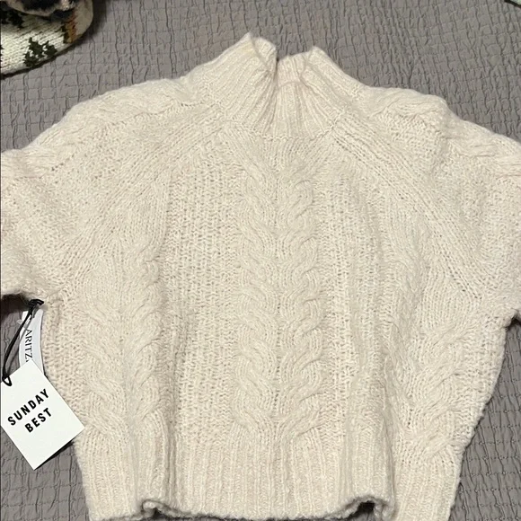 Sunday Best Cream Turtleneck Sweater - Picture 3 of 4